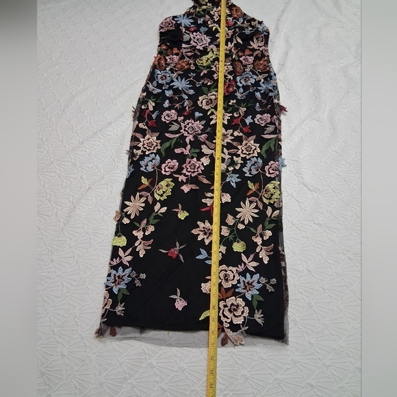Lulu's Black Floral Backless Maxi Dress Size L - Picture 10 of 16